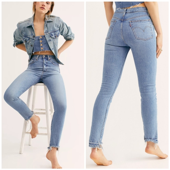 Levi's Denim - Levi's 501 Skinny Jeans Nibbed Hem Blue Mark